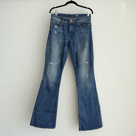 Mother Jeans Womens 26 The Cruiser Flare Low Rise Rough It Up Distressed Western - Picture 1 of 15
